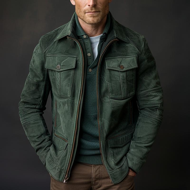 Men's Lapel Suede Jacket 9261095878840