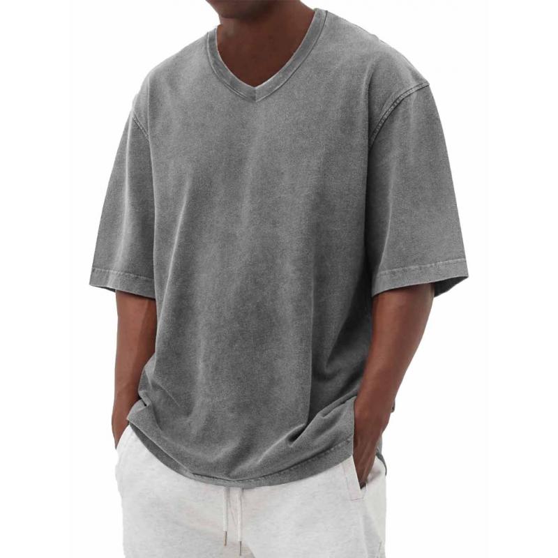 Men's Casual V-neck Loose Short-sleeved T-shirt 9261128777912