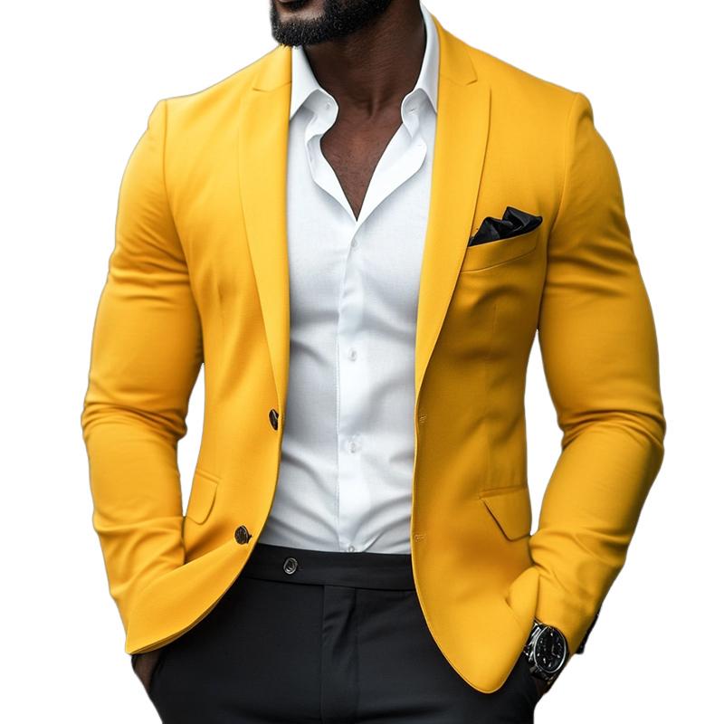 Men's Vintage Casual Solid Color Single Breasted Blazer 9877216231608