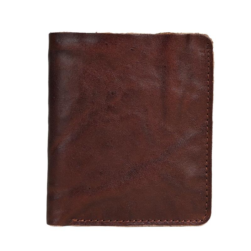 Men's Vintage Top Layer Cowhide Distressed Wrinkled Wallet 9880240095416