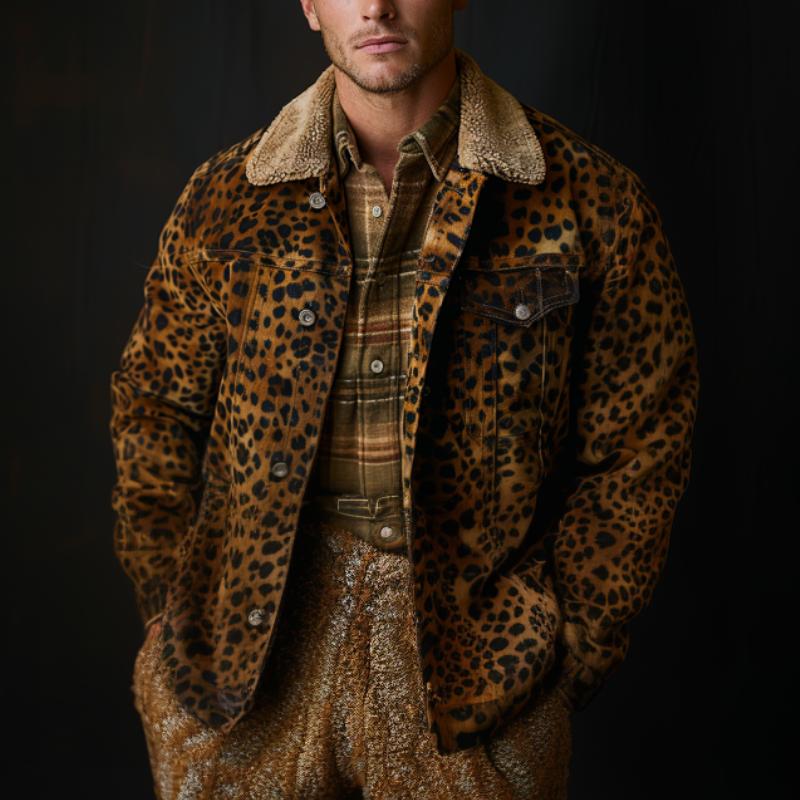 Men's Leopard Print Casual Jacket 9261095321784