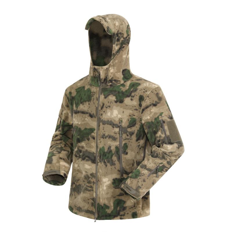 Men's Hooded Outdoor Warm Camouflage Fleece Jacket 9261111345336