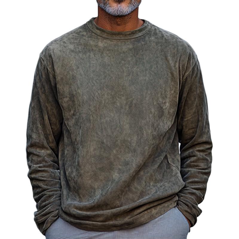 Men's Loose Round Neck Long Sleeve Casual T-Shirt 9877644968120