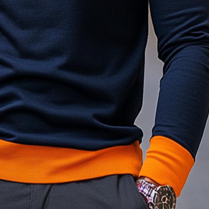 Men's Retro Casual Colorblock Round Neck Long Sleeve T-Shirt 9267507953848