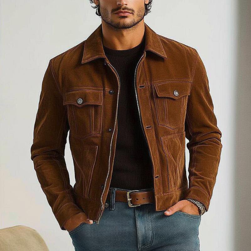 Men's Vintage Casual Suede Jacket 9269591867576