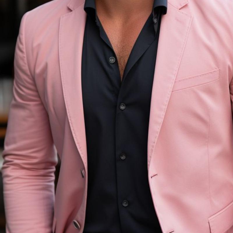 Men's Stylish Solid Color Single Button Blazer 9886816895160