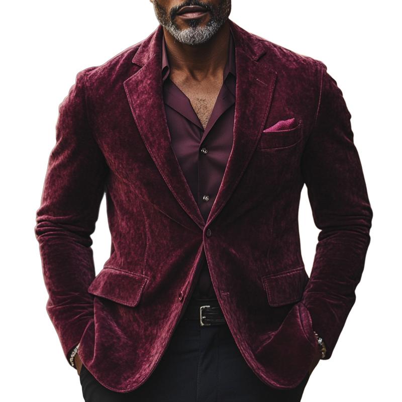 Men's Casual Velvet Blazer 9877927329976