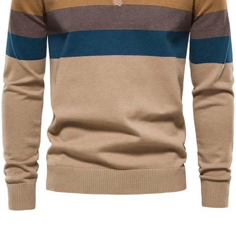 Men's Classic Casual Stand Collar Zipper Knit Polo Shirt Sweater 9266614173880