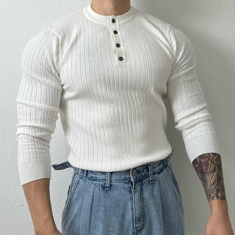 Men's Vintage Casual Solid Henley Sweater 9262180368568