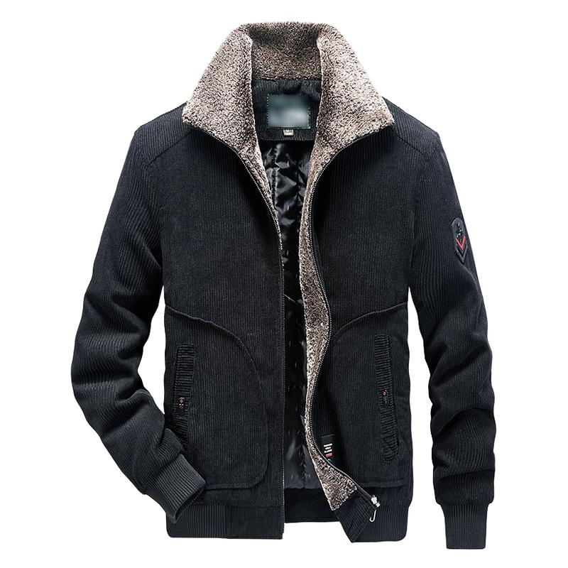 Men's Stand Collar Corduroy Warm Jacket 9261097681080