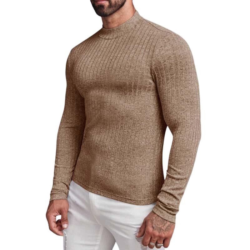 Men's Classic Casual Comfortable Slim Fit Round Neck Long Sleeve T-shirt 9261142311096