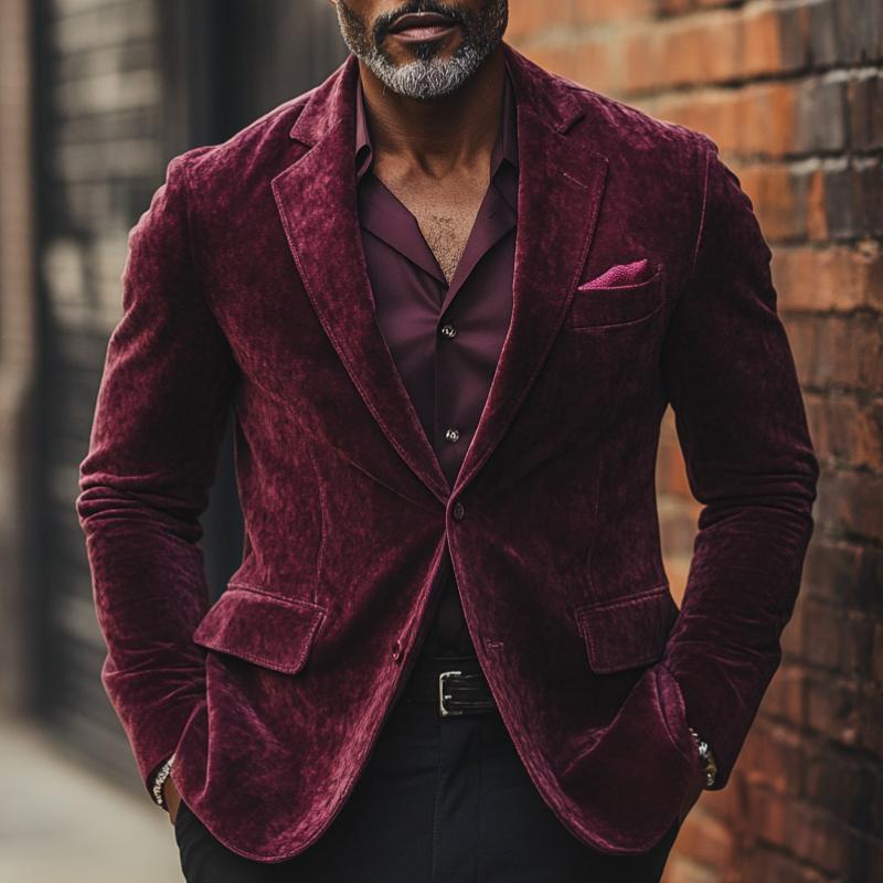 Men's Casual Velvet Blazer 9877927329976