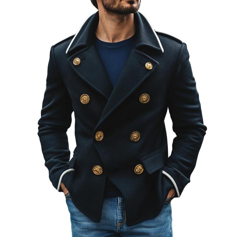 Men's Vintage Wool Double-Breasted Short Coat 9261107183800