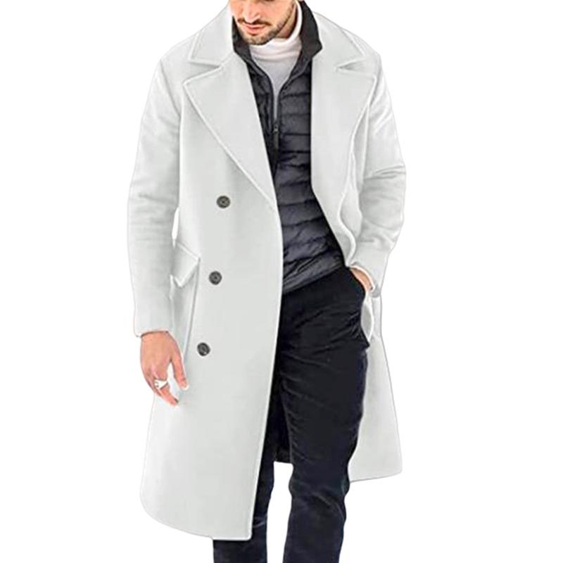 Men's Lapel Double Breasted Mid-length Coat 9261104005304