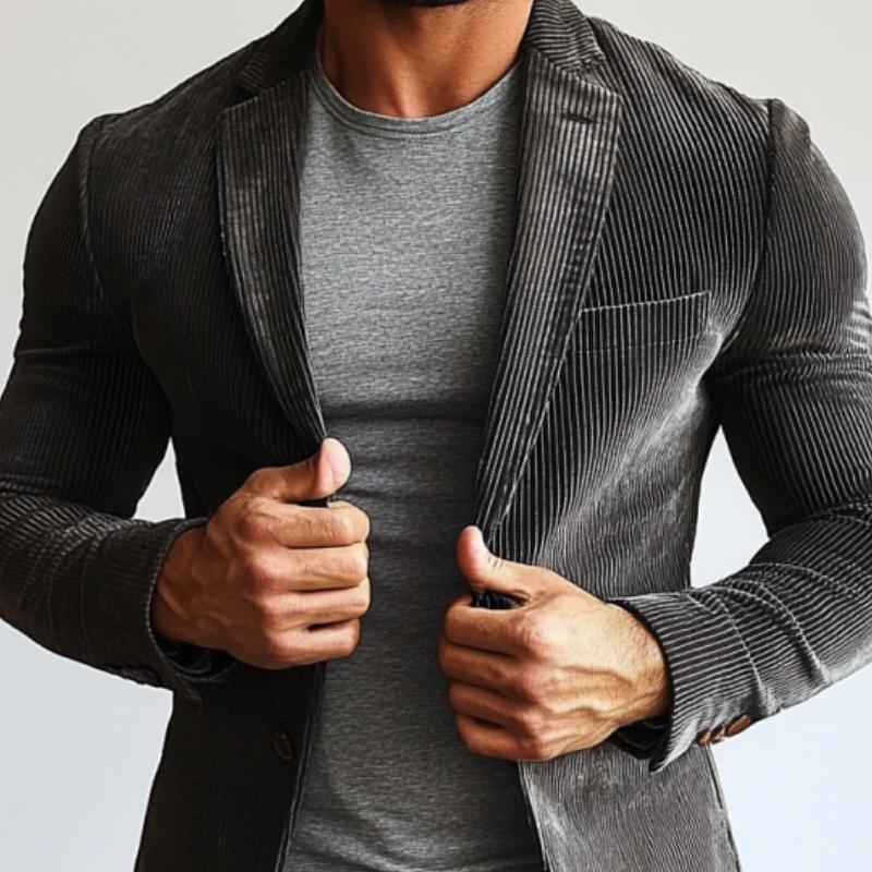 Men's Fashion Corduroy Single Button Blazer 9888005161144