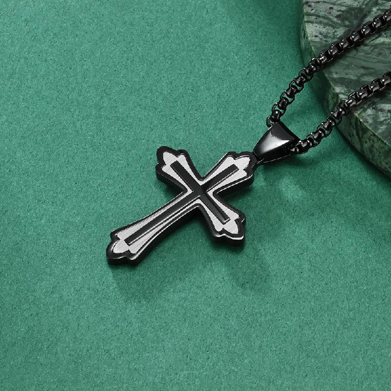 Retro Casual Color Matching Cross Necklace 9274168410296