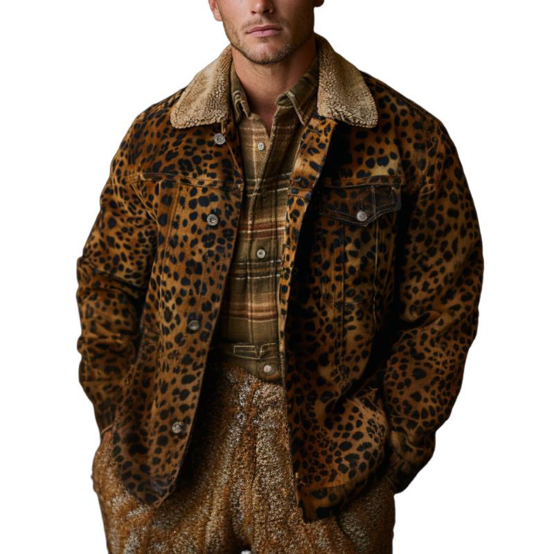 Men's Leopard Print Casual Jacket 9261095321784