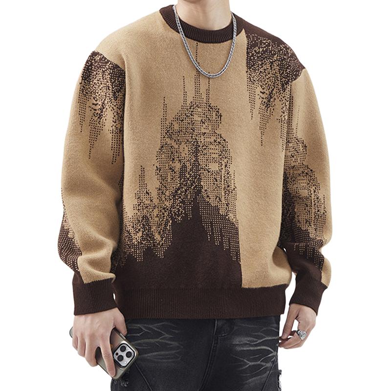 Men's Crew Neck Thickened Knitted Sweater 9262184890552