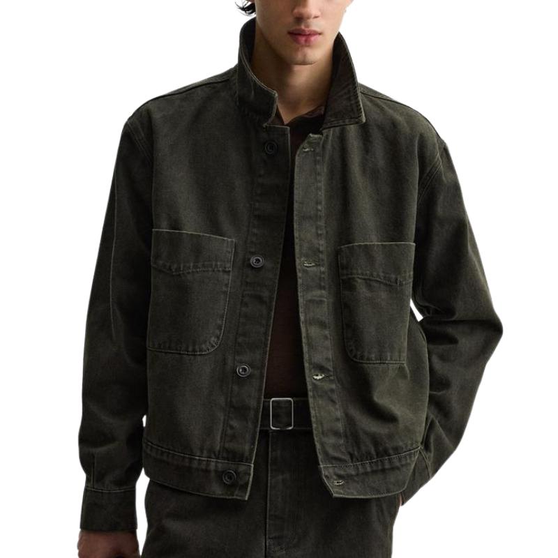 Men's Vintage Stand Collar Denim Jacket 9885321101496