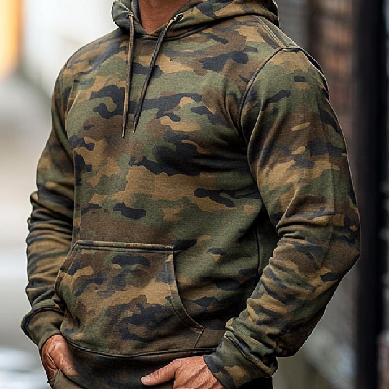 Men's Classic Camouflage Digital Print Hooded Sweatshirt 9267505987768