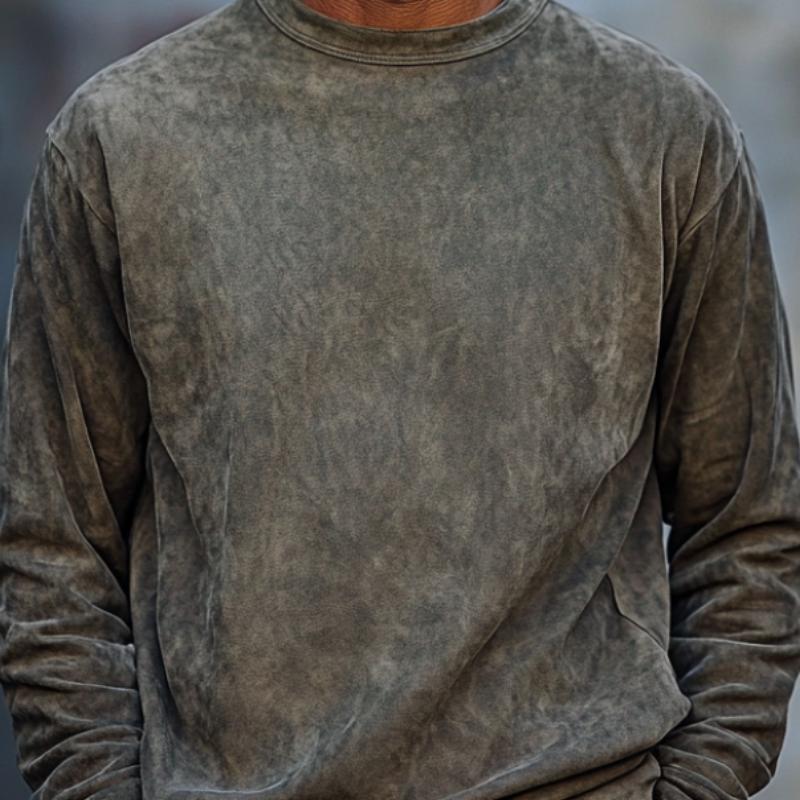 Men's Loose Round Neck Long Sleeve Casual T-Shirt 9877644968120