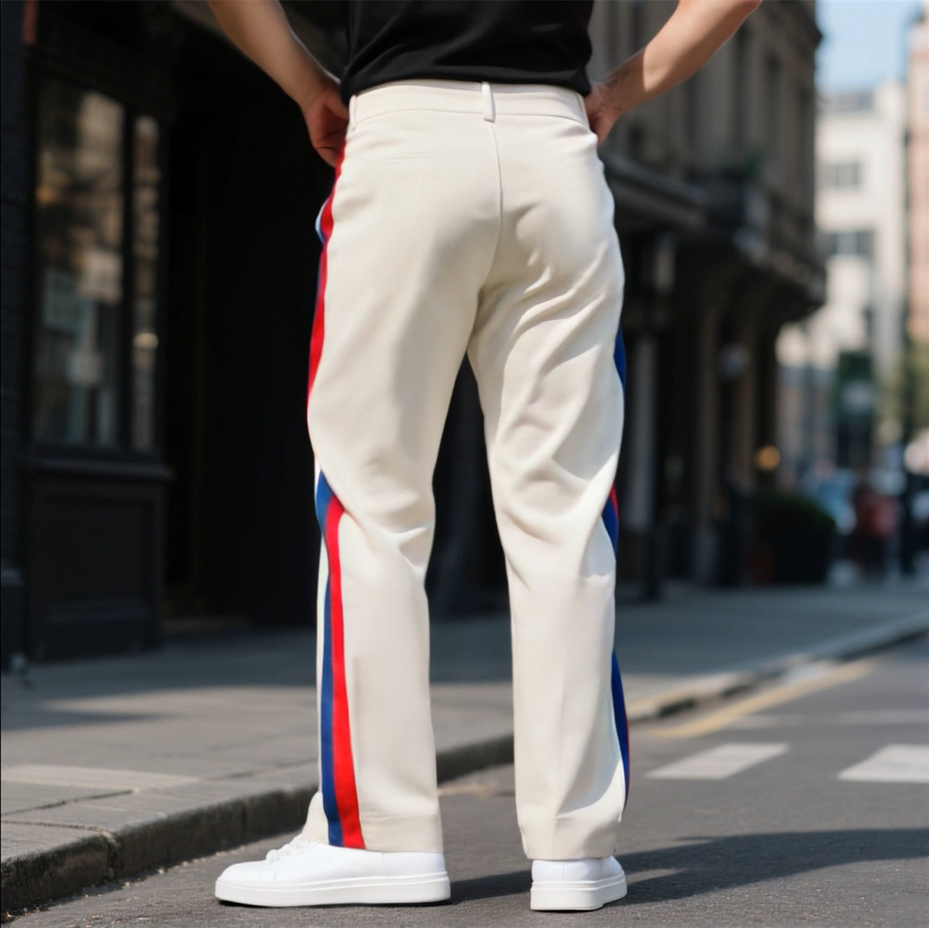 Men's Side Stripes Wide Leg Trousers 250700209